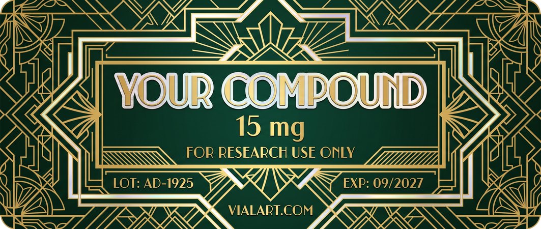 Art Deco label design generated with AI Label Studio by VialArt