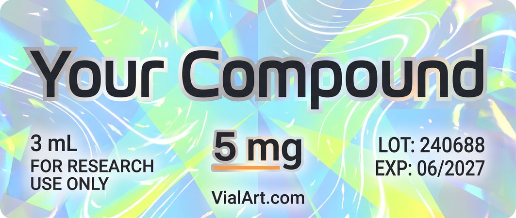 Bright Clinical label design generated with AI Label Studio by VialArt