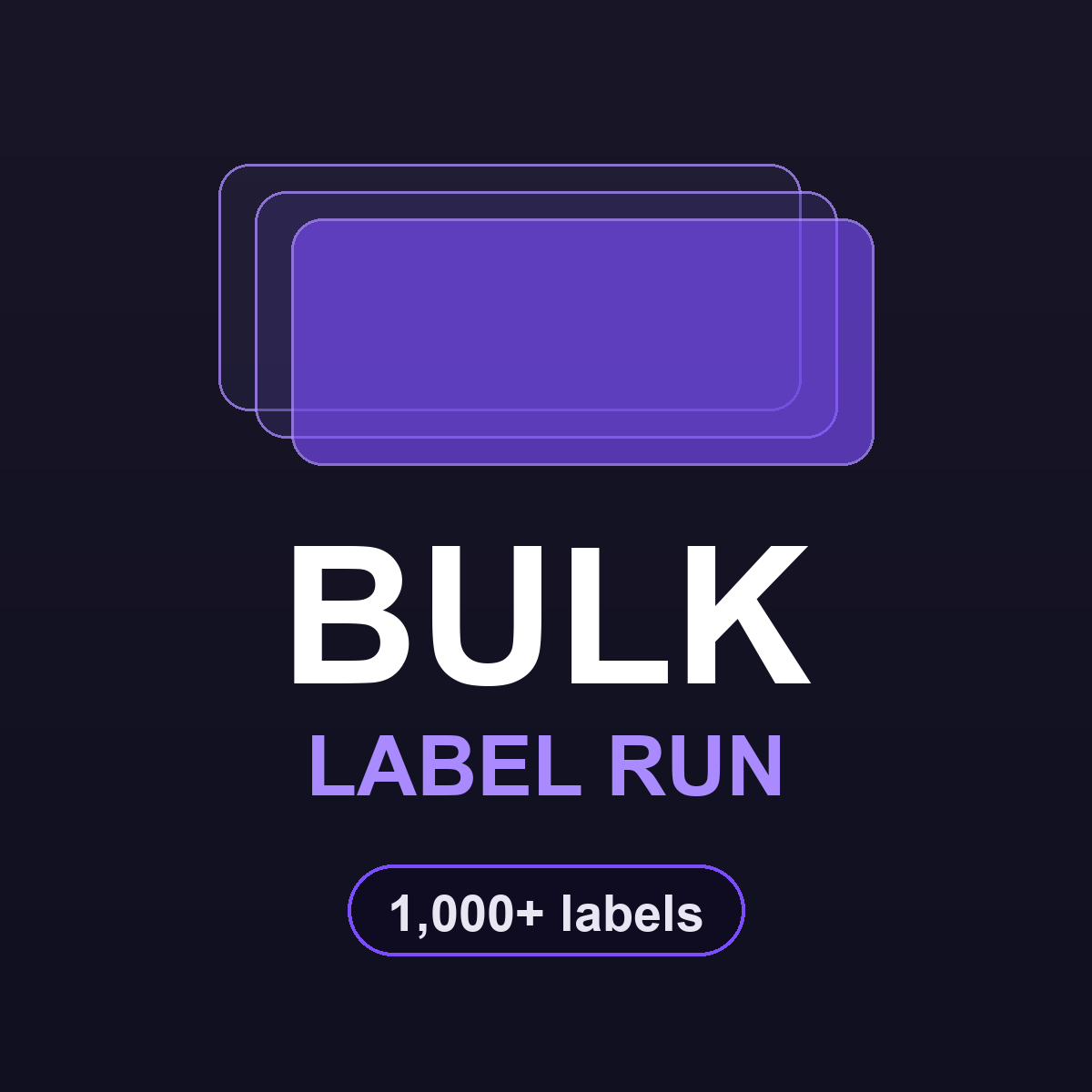 VialArt bulk label run - 1,000+ holographic vial labels